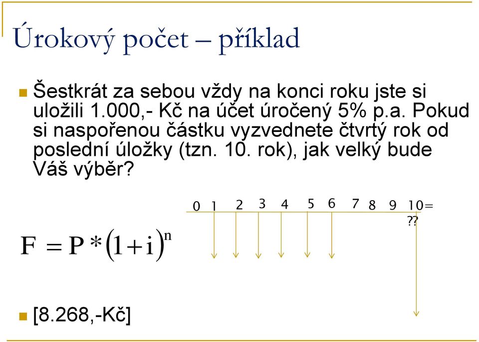 účet úročený 5% p.a.