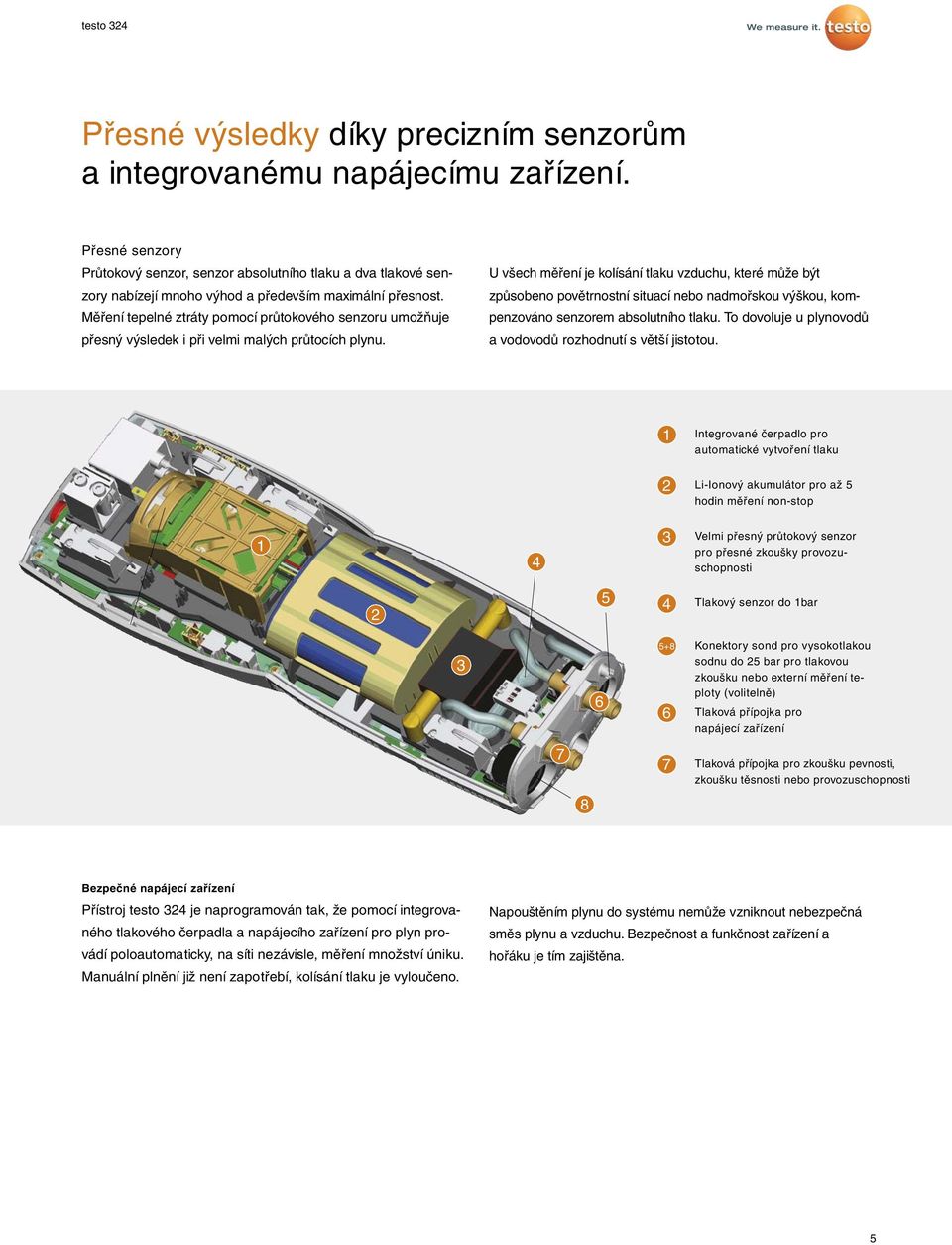 Měření tepelné ztráty pomocí průtokového senzoru umožňuje přesný výsledek i při velmi malých průtocích plynu.