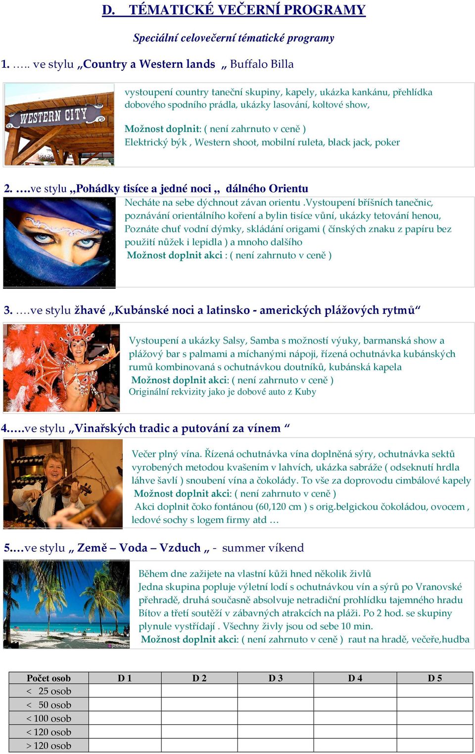 není zahrnuto v ceně ) Elektrický býk, Western shoot, mobilní ruleta, black jack, poker 2..ve stylu Pohádky tisíce a jedné noci dálného Orientu Necháte na sebe dýchnout závan orientu.