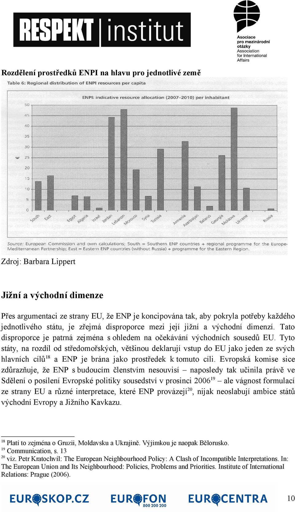 Tyto státy, na rozdíl od středomořských, většinou deklarují vstup do EU jako jeden ze svých hlavních cílů18 a ENP je brána jako prostředek k tomuto cíli.