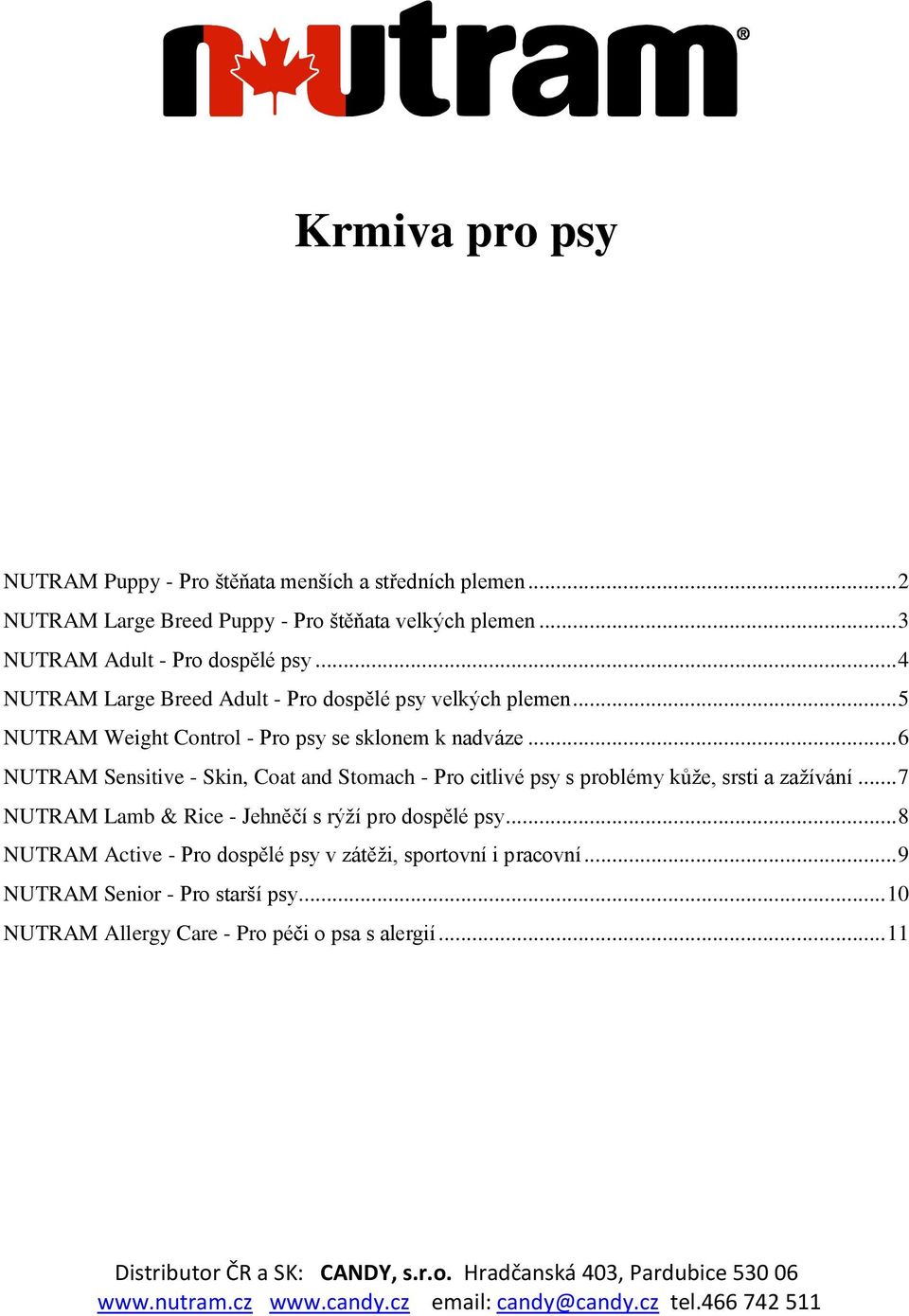 .. 5 NUTRAM Weight Control - Pro psy se sklonem k nadváze.