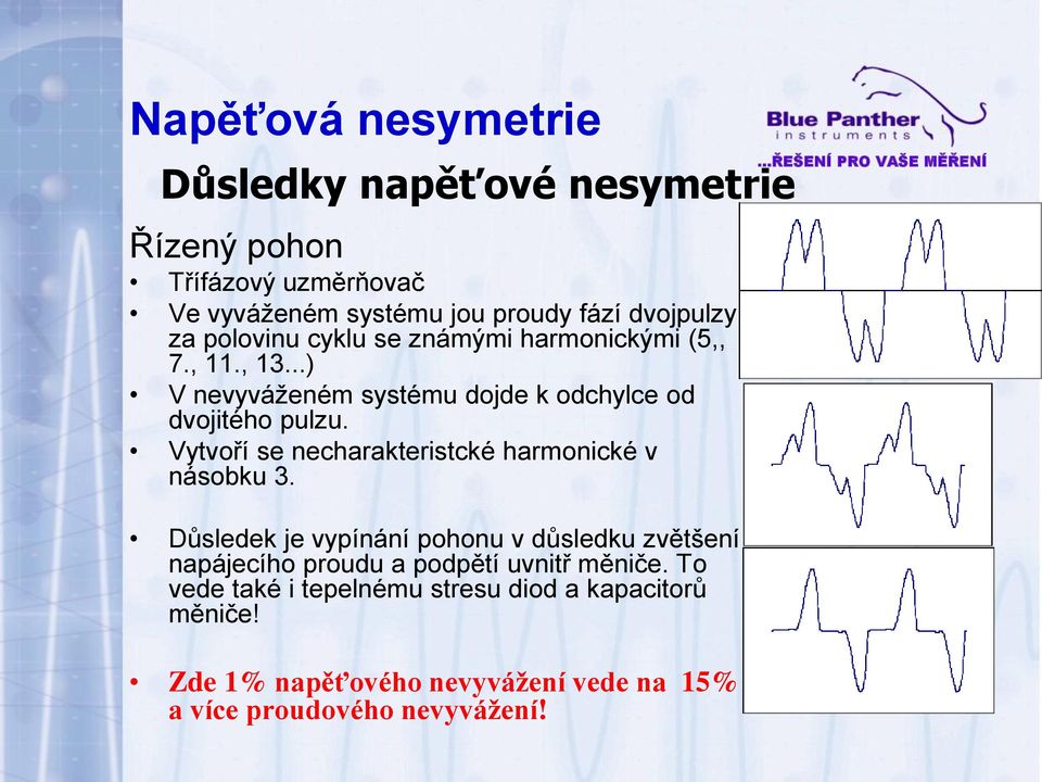 Vytvoří se necharakteristcké harmonické v násobku 3.