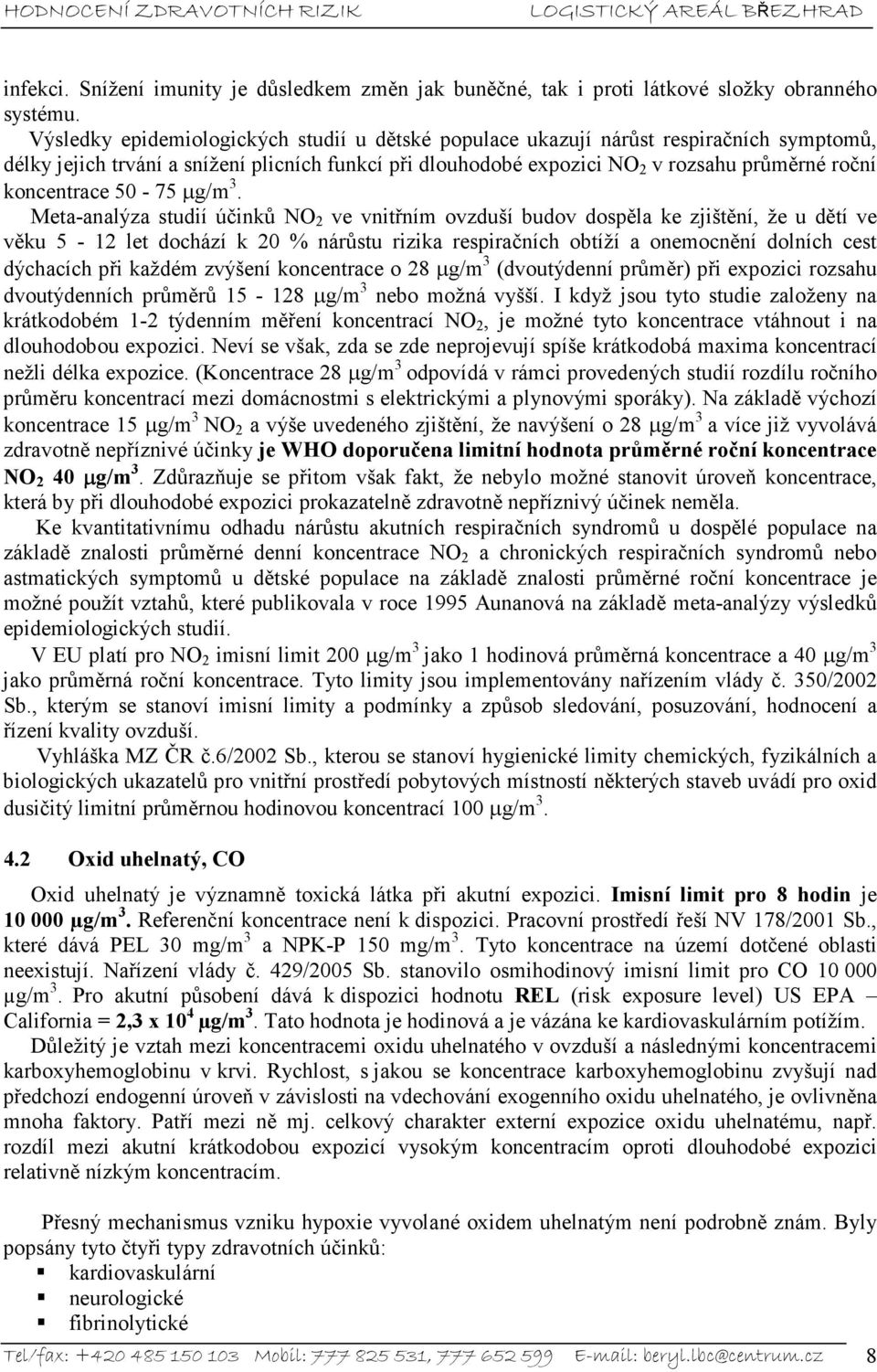 koncentrace 50-75 µg/m 3.