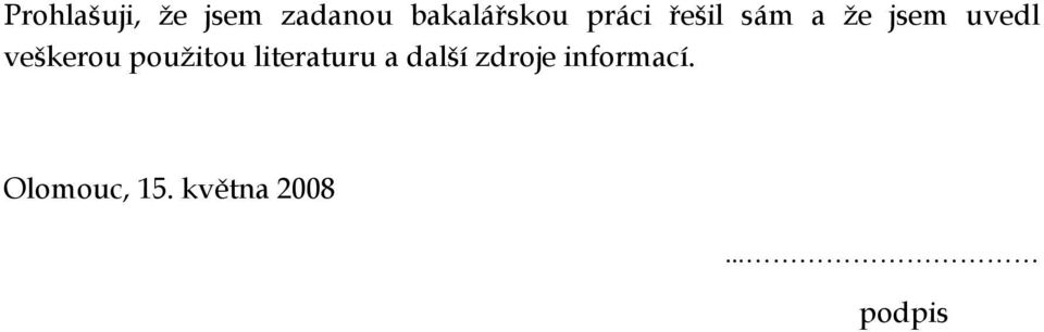 použitou literaturu a další zdroje