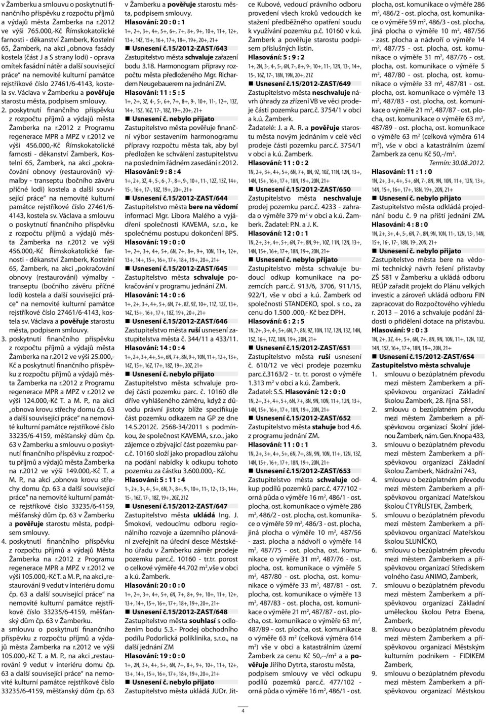 kulturní památce rejstříkové číslo 27461/6-4143, kostela sv. Václava v Žamberku a pověřuje starostu 2. poskytnutí finančního příspěvku z rozpočtu příjmů a výdajů města Žamberka na r.