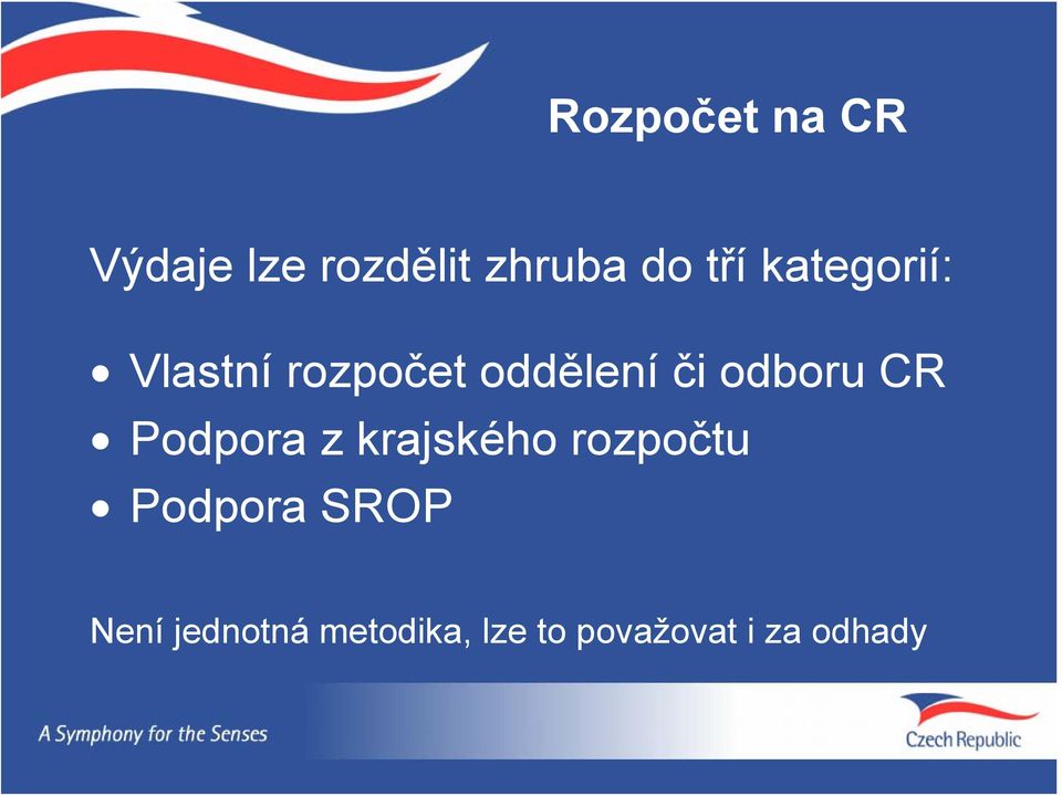 CR Podpora z krajského rozpočtu Podpora SROP