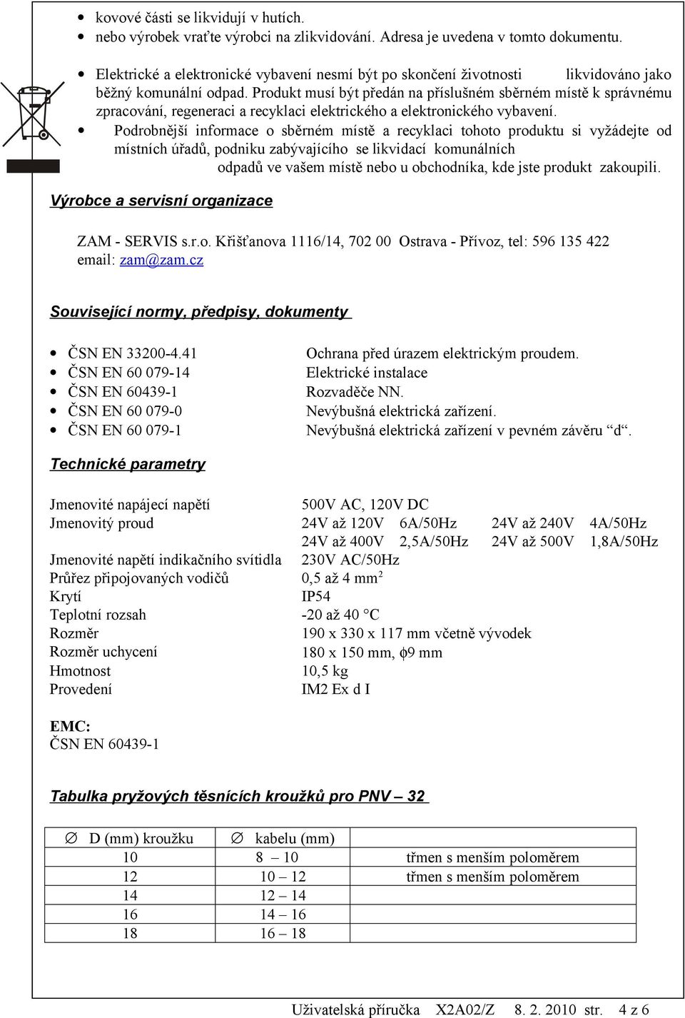 Produkt musí být předán na příslušném sběrném místě k správnému zpracování, regeneraci a recyklaci elektrického a elektronického vybavení.