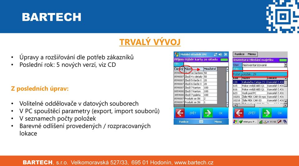 datových souborech V PC spouštěcí parametry (export, import souborů) V