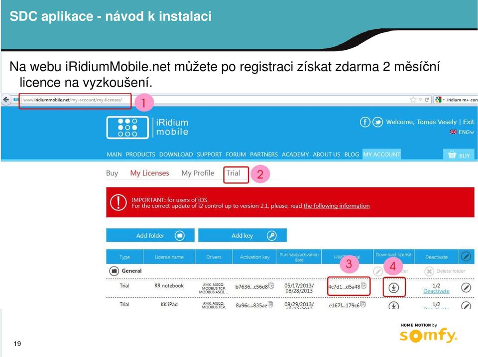 registraci získat