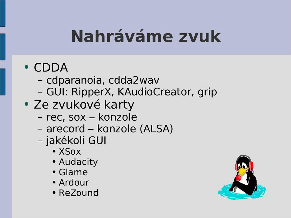 karty rec, sox konzole arecord konzole