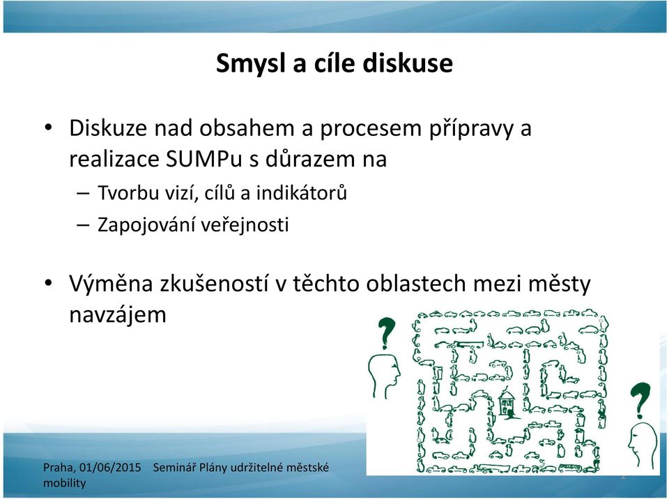 Tvorbu vizí, cílů a indikátorů Zapojování