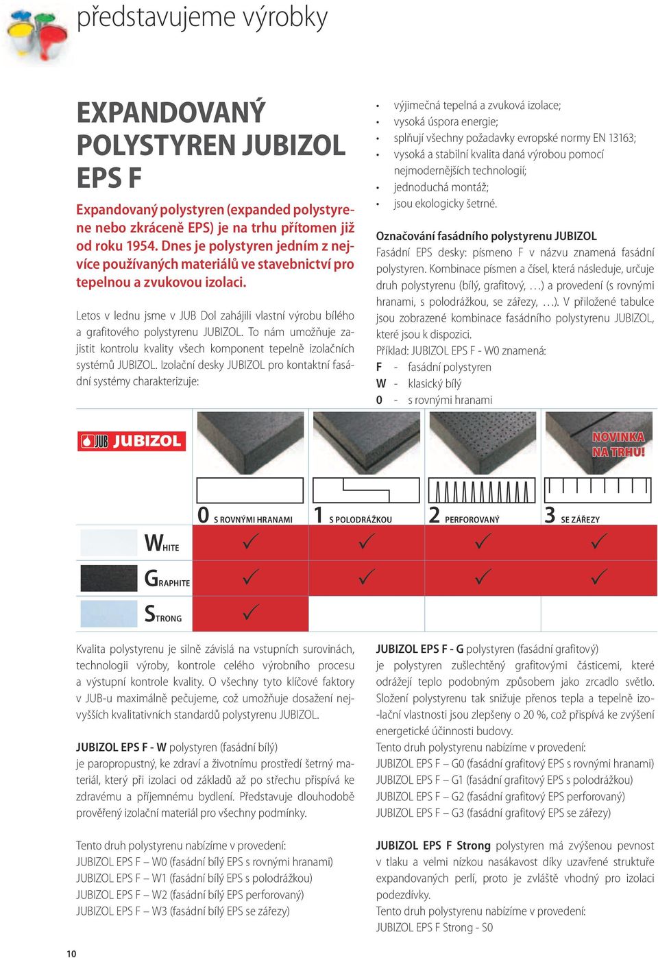 Letos v lednu jsme v JUB Dol zahájili vlastní výrobu bílého a grafitového polystyrenu JUBIZOL. To nám umožňuje zajistit kontrolu kvality všech komponent tepelně izolačních systémů JUBIZOL.