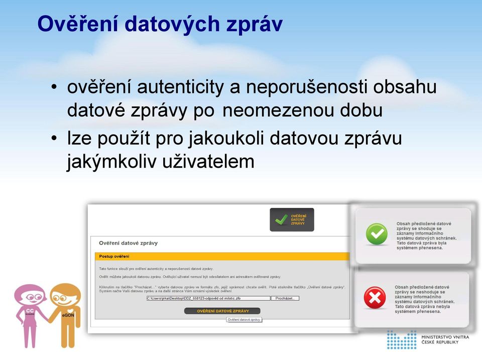 datové zprávy po neomezenou dobu lze