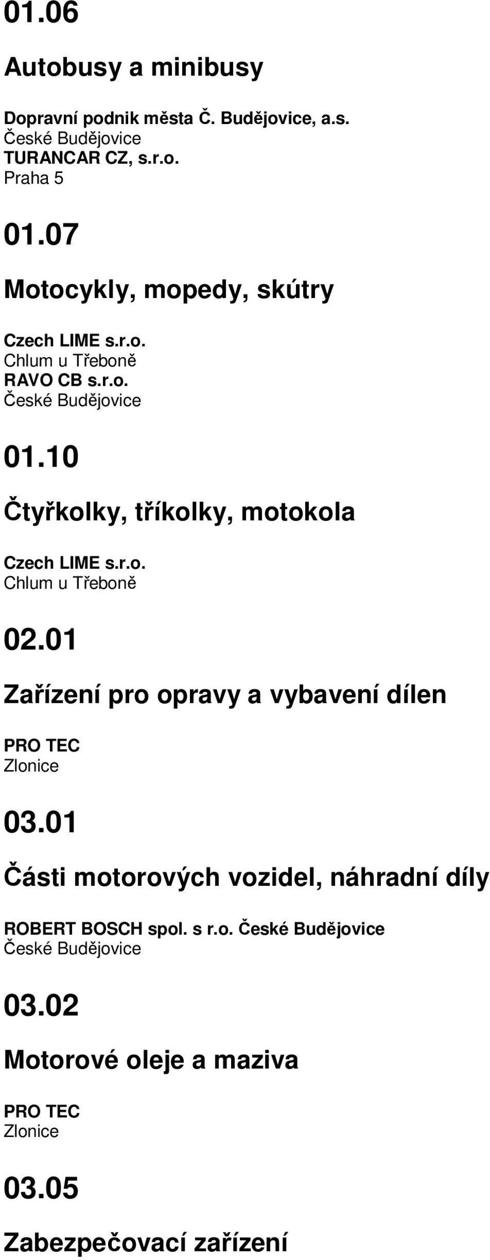 10 Čtyřkolky, tříkolky, motokola Czech LIME s.r.o. Chlum u Třeboně 02.