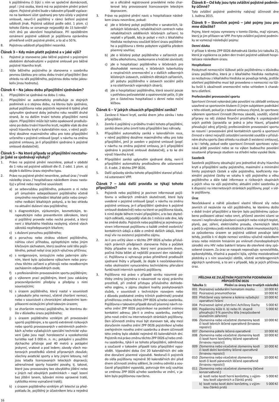 1 písm. c) tohoto článku se oznamuje nejpozději do 15 kalendářních dnů po ukončení hospitalizace.
