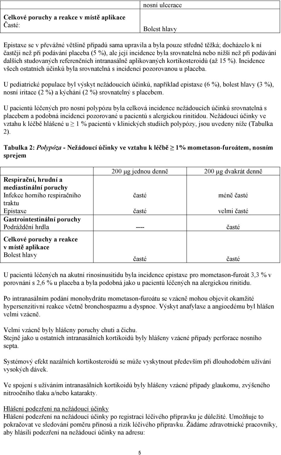 Incidence všech ostatních účinků byla srovnatelná s incidencí pozorovanou u placeba.