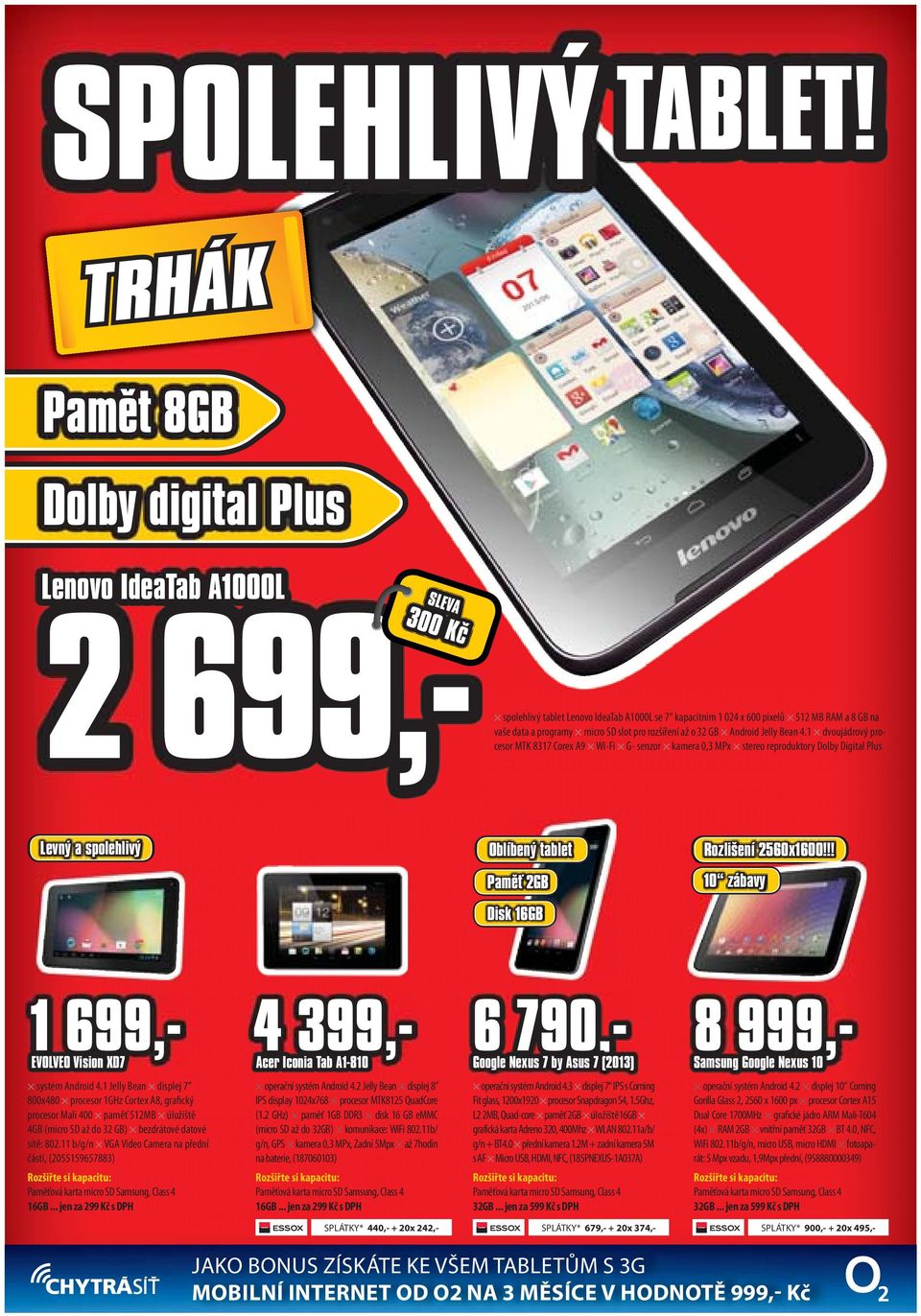 pro rozšíření až o 32 GB Android Jelly Bean 4.