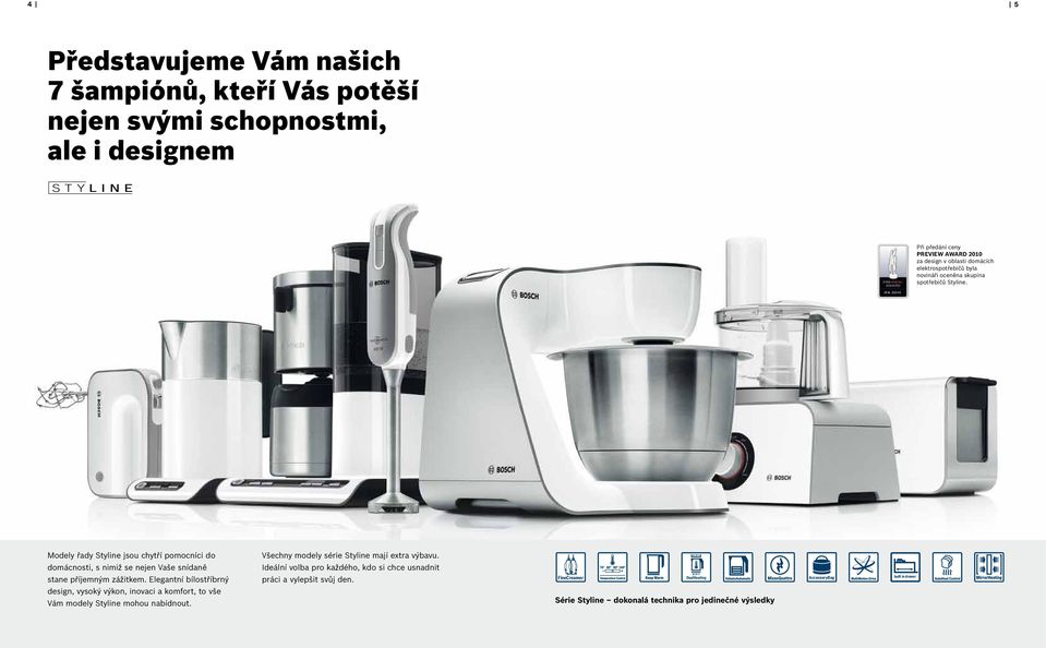 Modely řady Styline jsou chytří pomocníci do domácnosti, s nimiž se nejen Vaše snídaně stane příjemným zážitkem.