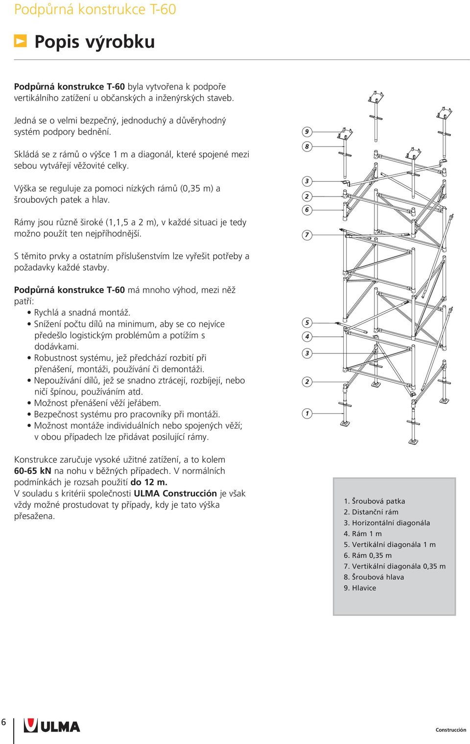 Rámy jsou různě široké (1,1,5 a 2 m), v každé situaci je tedy možno použít ten nejpříhodnější. S těmito prvky a ostatním příslušenstvím lze vyřešit potřeby a požadavky každé stavby.
