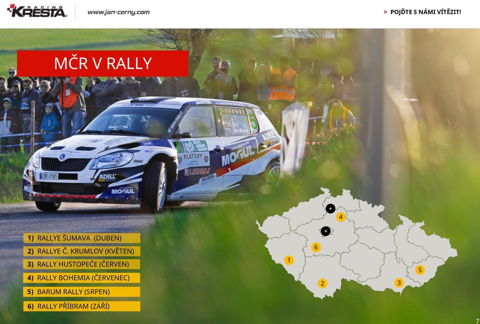 KRUMLOV (KVĚTEN) 3) RALLY HUSTOPEČE (ČERVEN)