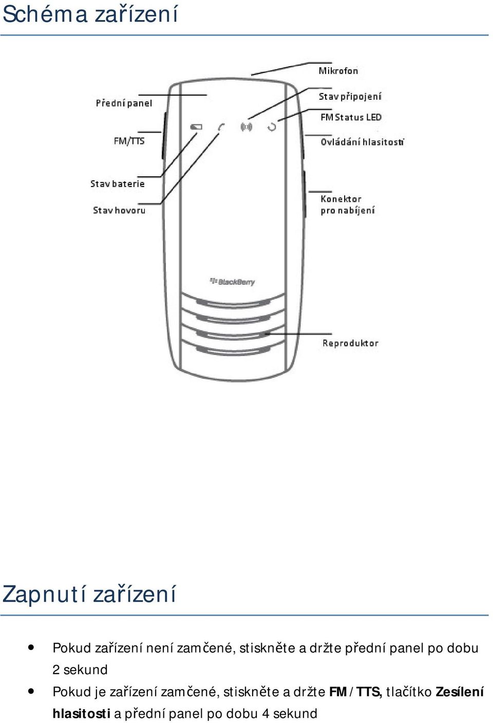 sekund Pokud je zařízení zamčené, stiskněte a držte