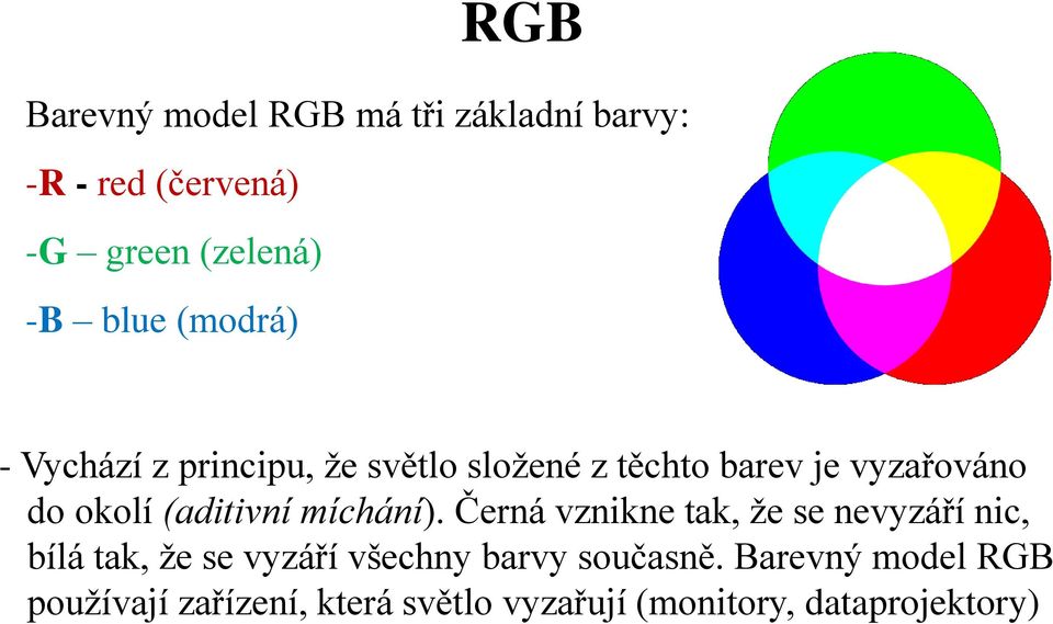 (aditivní míchání).