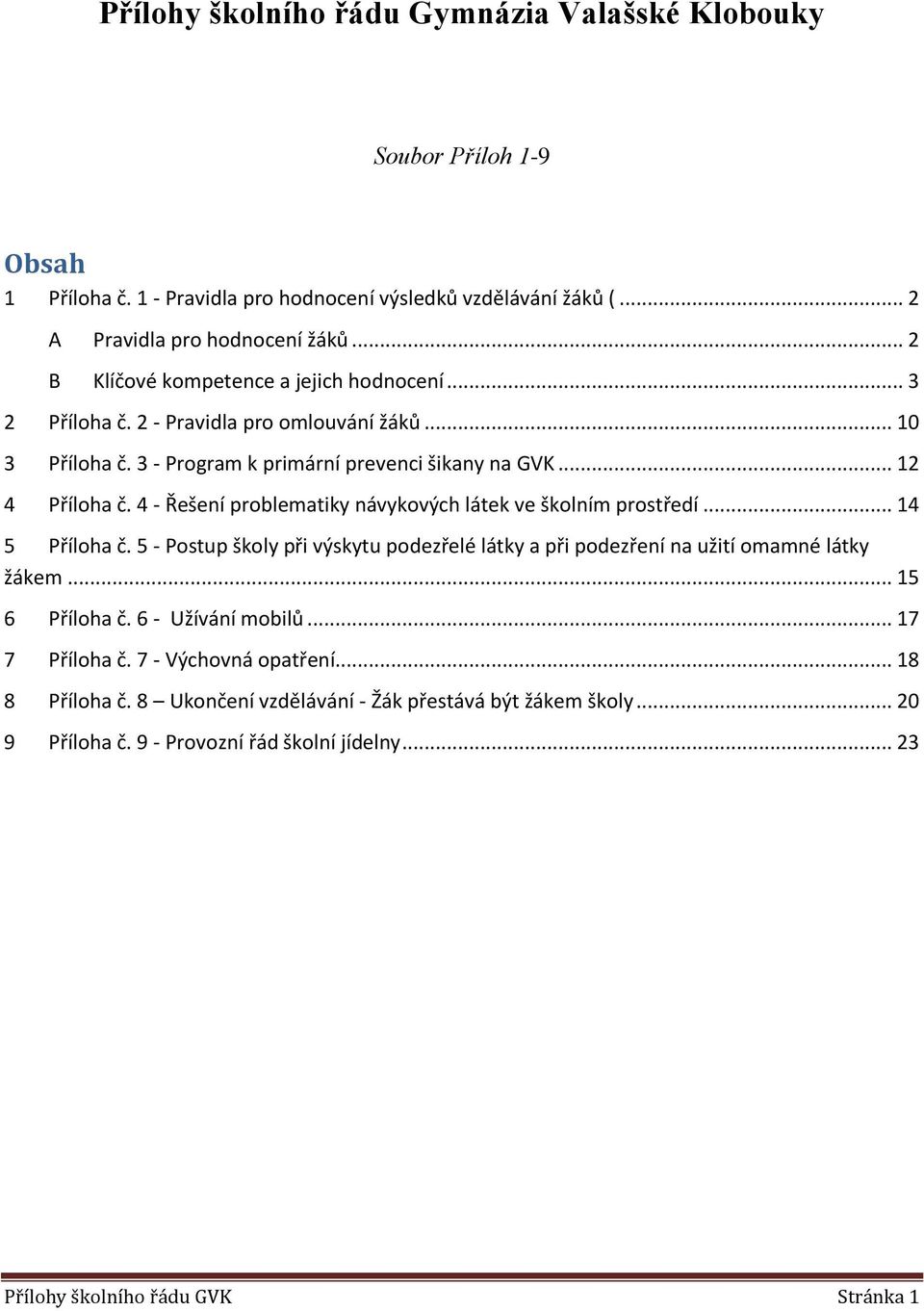 4 - Řešení prblematiky návykvých látek ve šklním prstředí... 14 5 Přílha č. 5 - Pstup škly při výskytu pdezřelé látky a při pdezření na užití mamné látky žákem... 15 6 Přílha č.