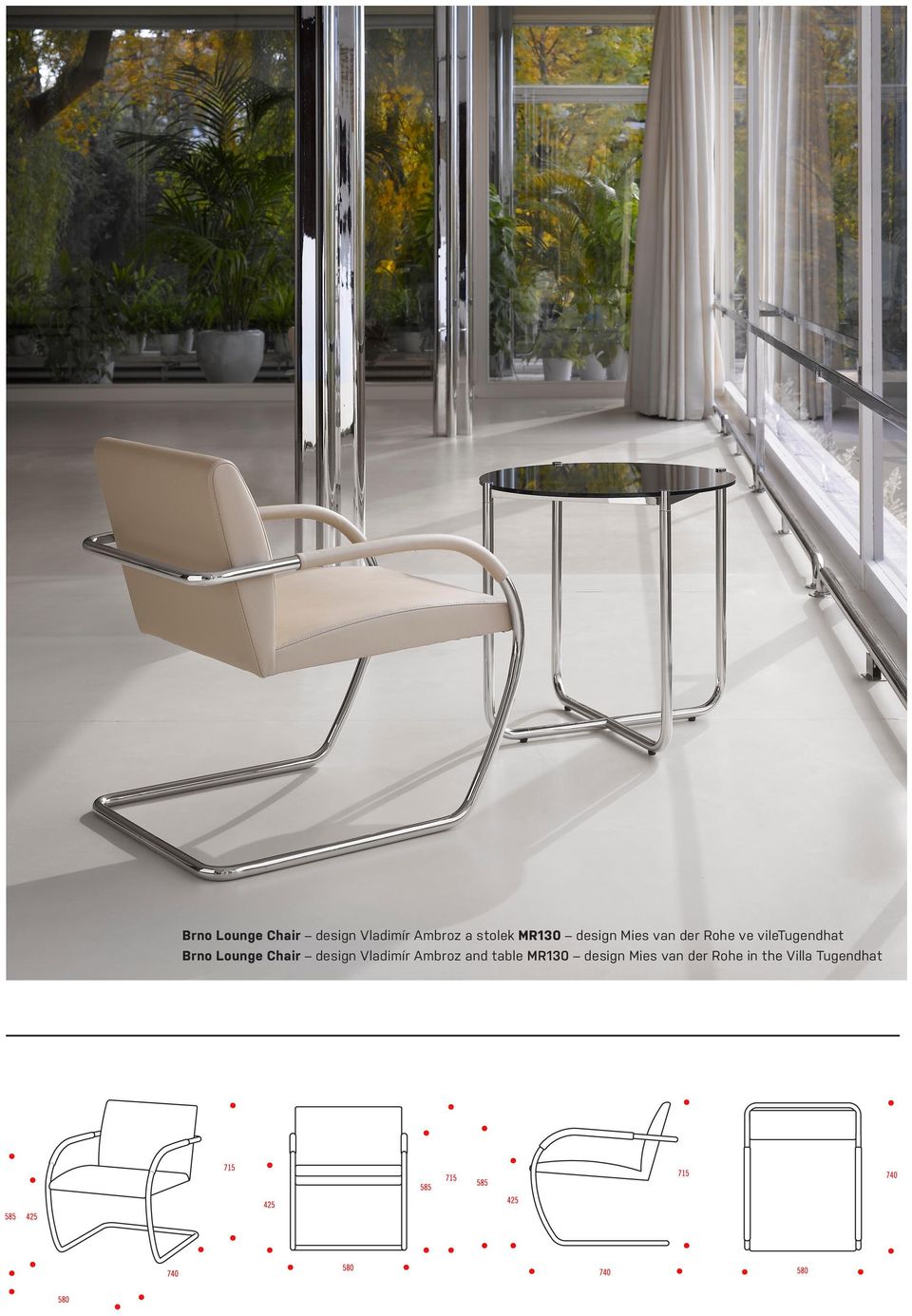 Brno Lounge Chair design Vladimír Ambroz and table