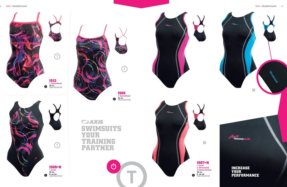 černorůžová -44 00% POLYESTE SWIMSUITS YOU TAINING PATNE 509+N.