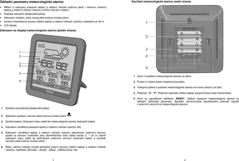 Venkovní bezdrátové senzory měření teploty a relativní vlhkosti vzduchu s dosahem až 30 m. LCD displej.