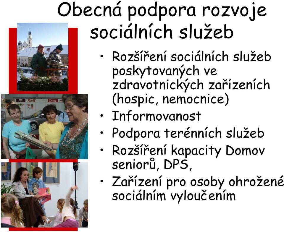 nemocnice) Informovanost Podpora terénních služeb Rozšíření