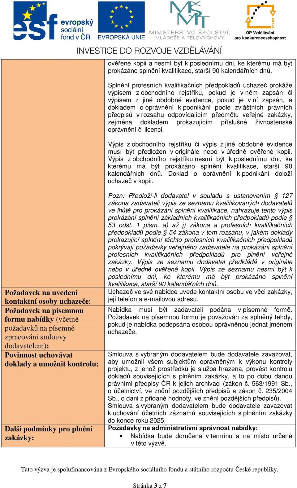 zvláštních právních předpisů v rzsahu dpvídajícím předmětu veřejné zakázky, zejména dkladem prkazujícím příslušné živnstenské právnění či licenci.