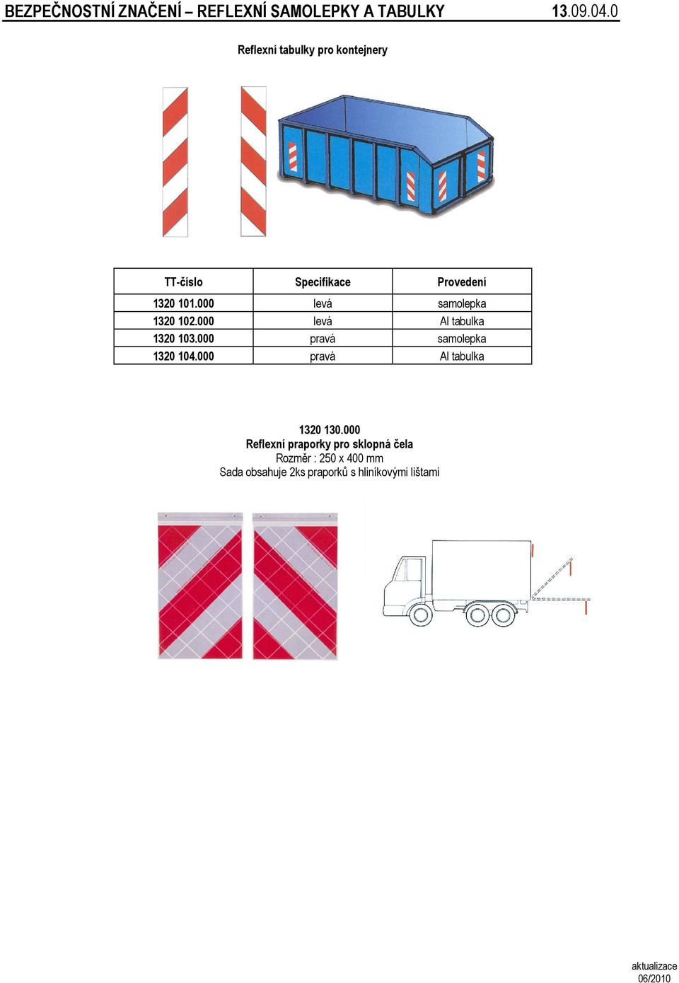 000 levá samolepka 1320 102.000 levá Al tabulka 1320 103.000 pravá samolepka 1320 104.