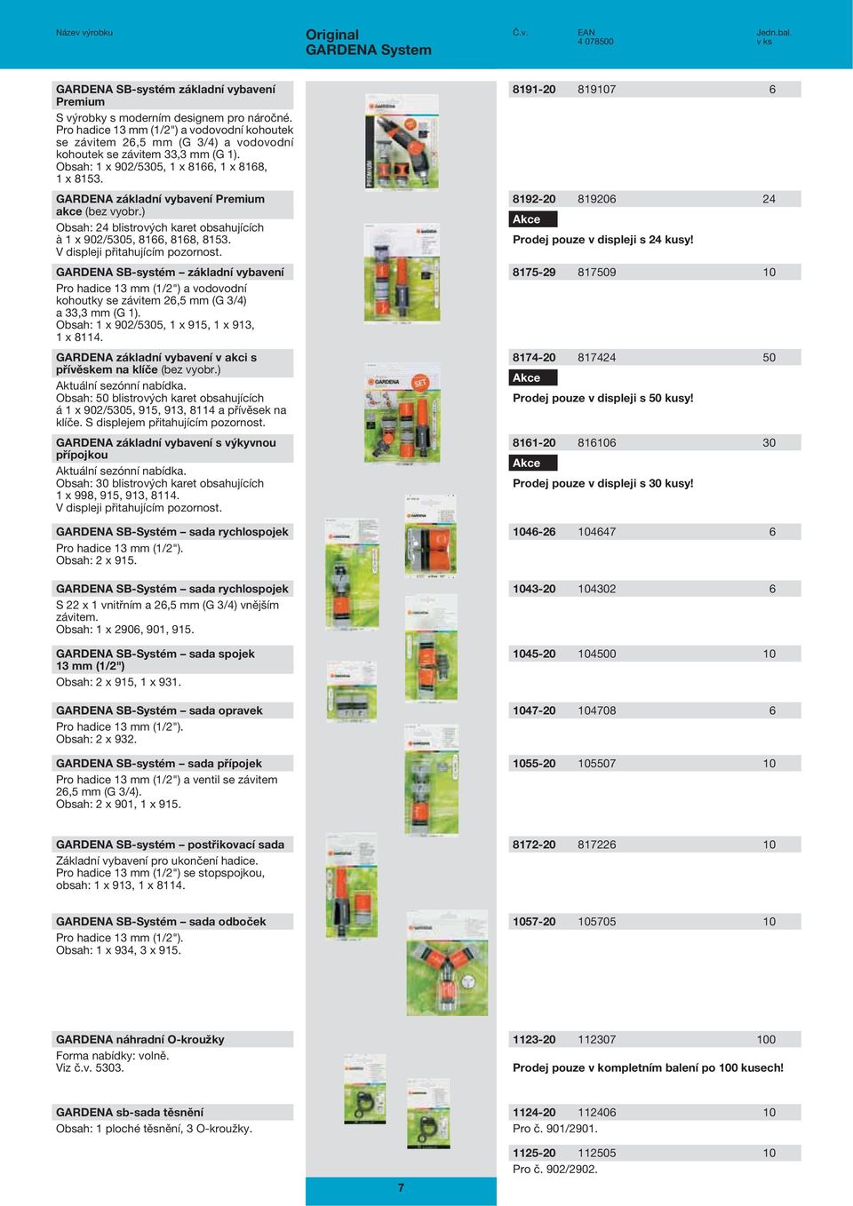 základní vybavení Premium akce (bez vyobr.) Obsah: 24 blistrových karet obsahujících à 1 x 902/5305, 8166, 8168, 8153. V displeji přitahujícím pozornost.