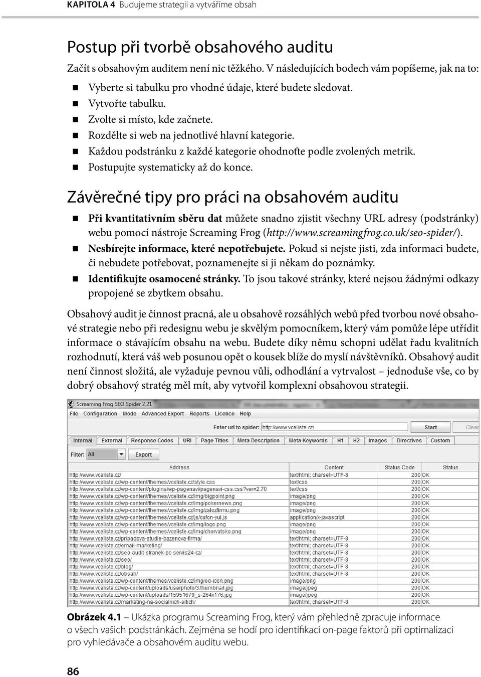 Rozdělte si web na jednotlivé hlavní kategorie. Každou podstránku z každé kategorie ohodnoťte podle zvolených metrik. Postupujte systematicky až do konce.