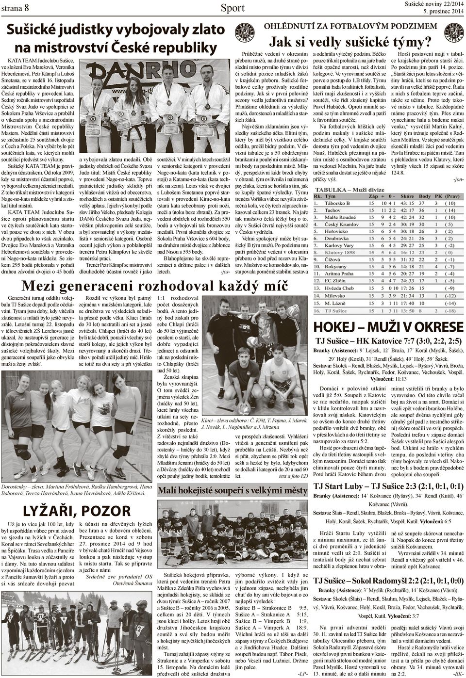 Sedmý ro ník mistrovství uspo ádal eský Svaz Judo ve spolupráci se Sokolem Praha Vršovice a prob hl o víkendu spolu s mezinárodním Mistrovstvím eské republiky Masters.