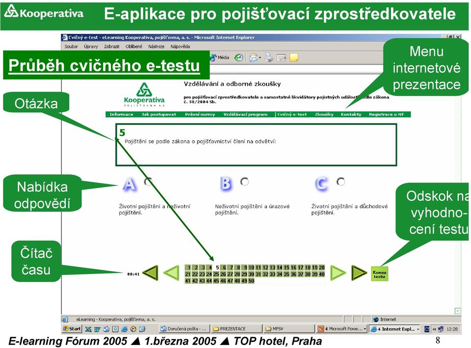 e-testu Otázka Menu internetové