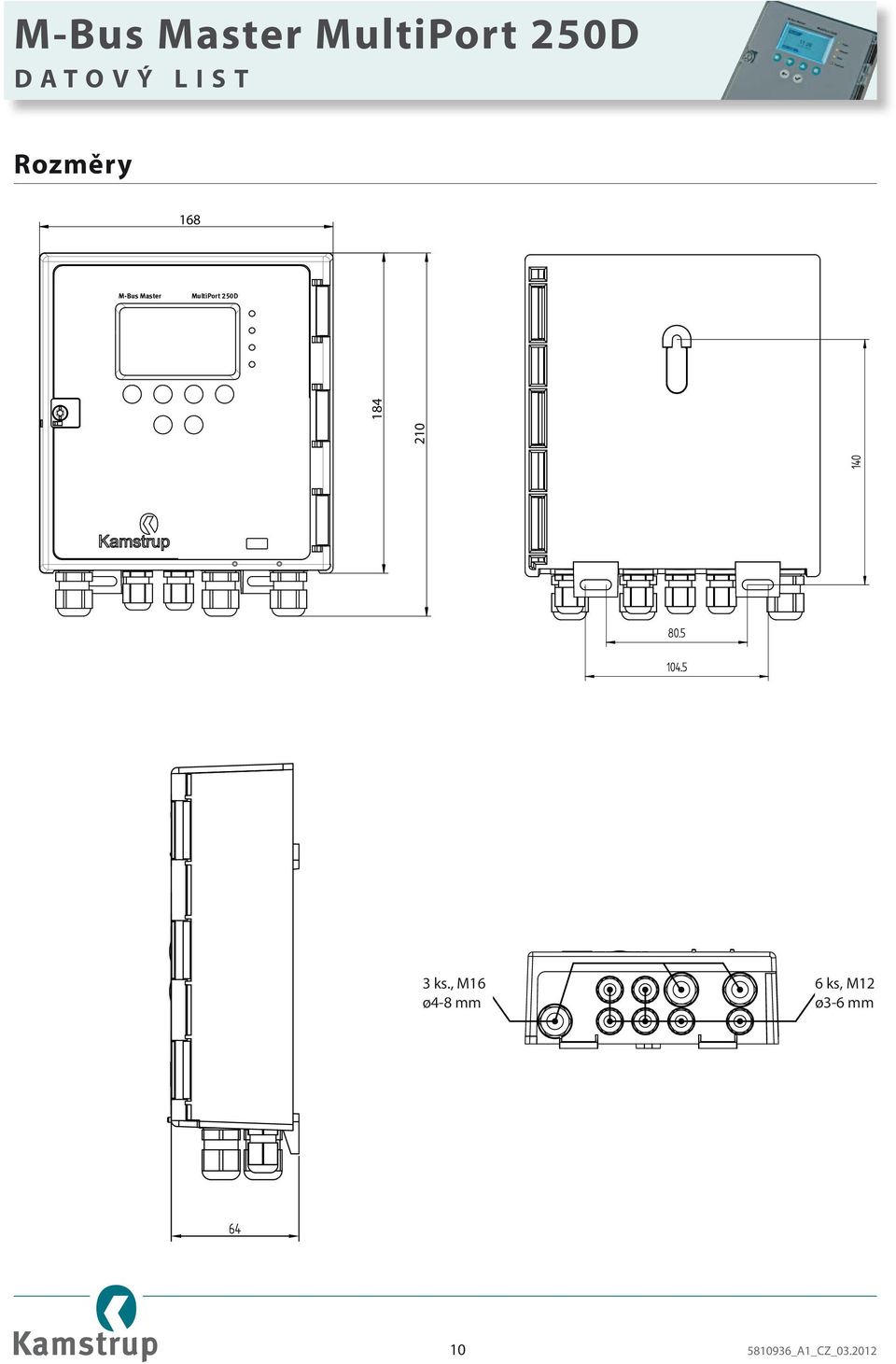 , M16 ø4-8 mm 6 ks, M12