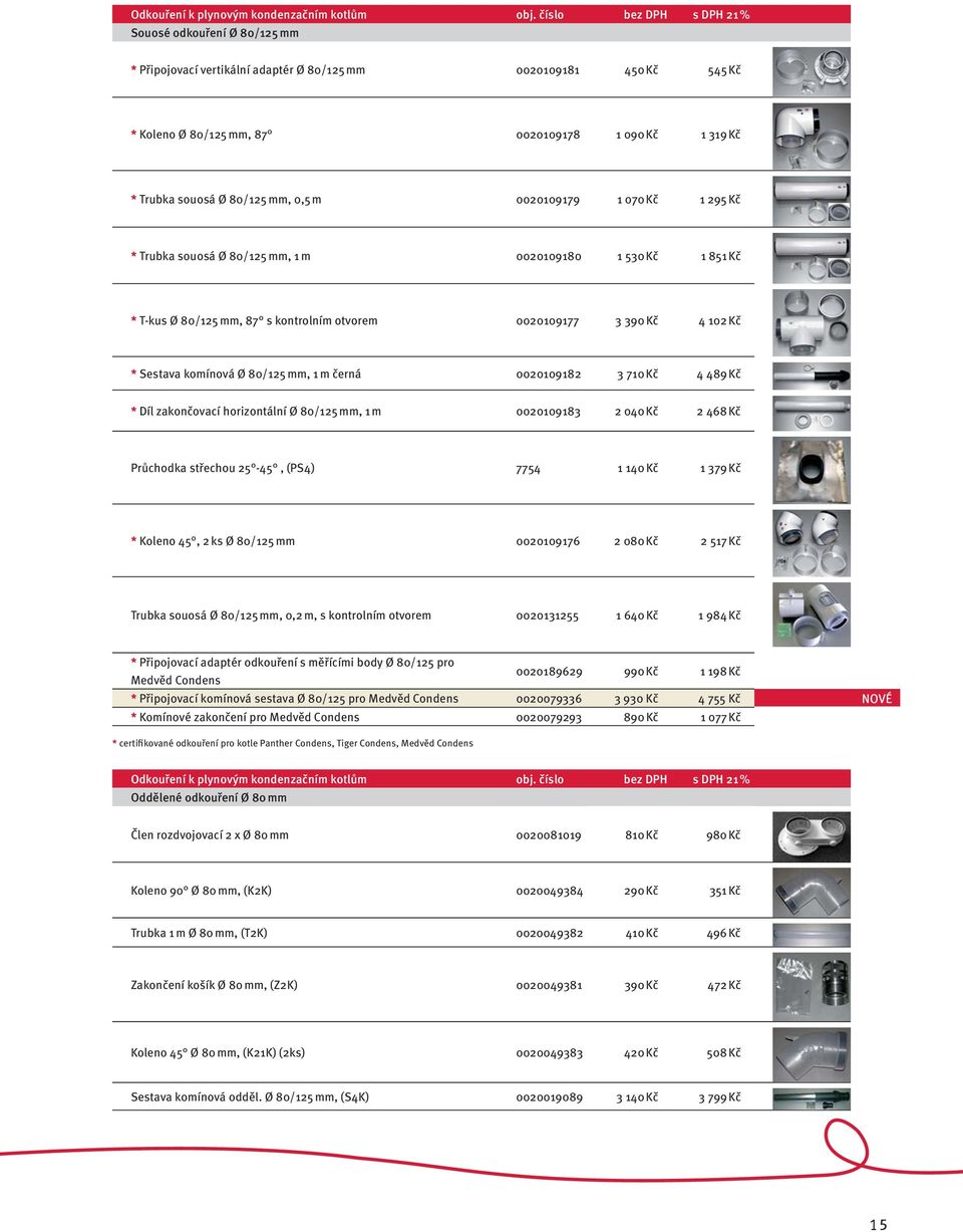 80/125 mm, 0,5 m 0020109179 1 070 Kč 1 295 Kč * Trubka souosá Ø 80/125 mm, 1 m 0020109180 1 530 Kč 1 851 Kč * T-kus Ø 80/125 mm, 87 s kontrolním otvorem 0020109177 3 390 Kč 4 102 Kč * Sestava