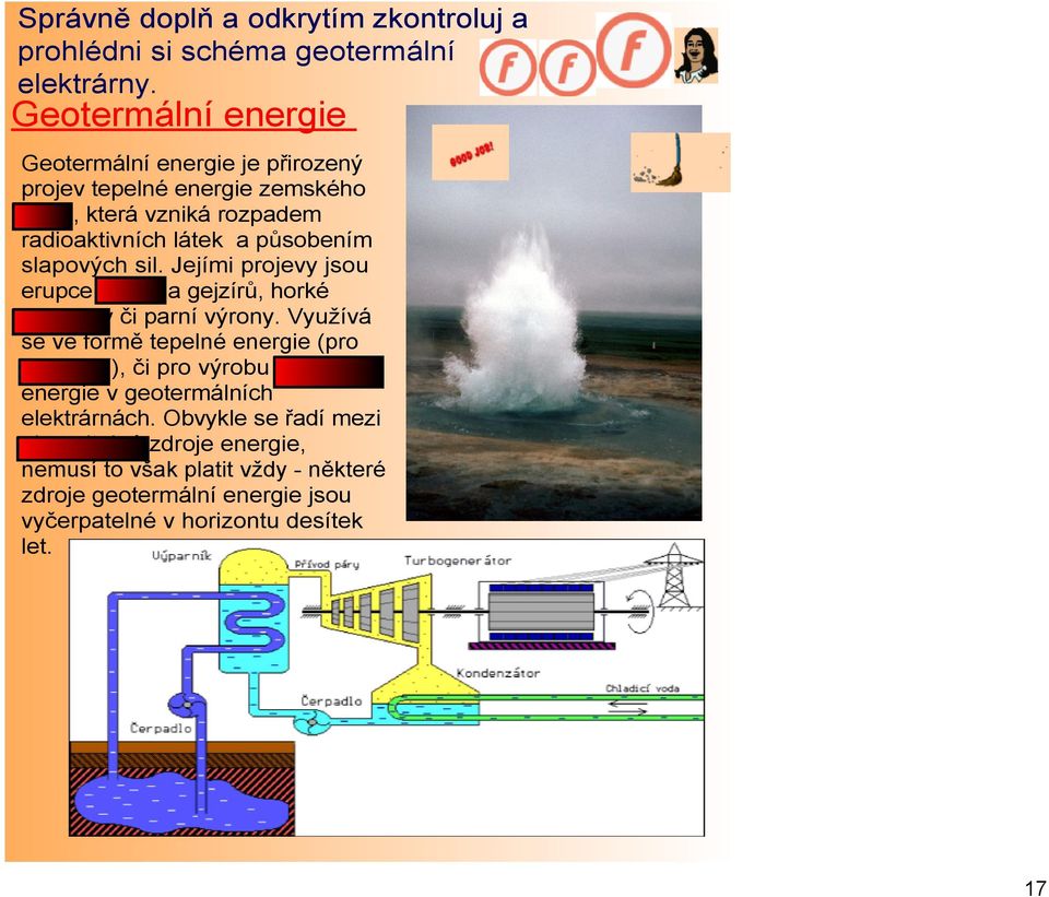 slapových sil. Jejími projevy jsou erupce sopek a gejzírů, horké prameny či parní výrony.