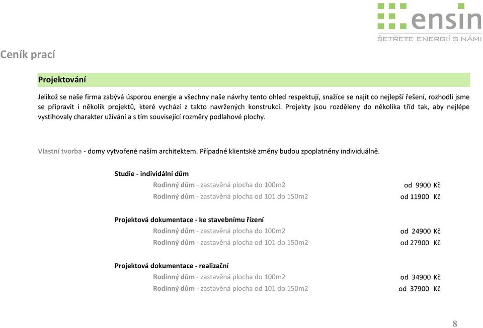 Vlastní tvorba domy vytvořené naším architektem. Případné klientské změny budou zpoplatněny individuálně.