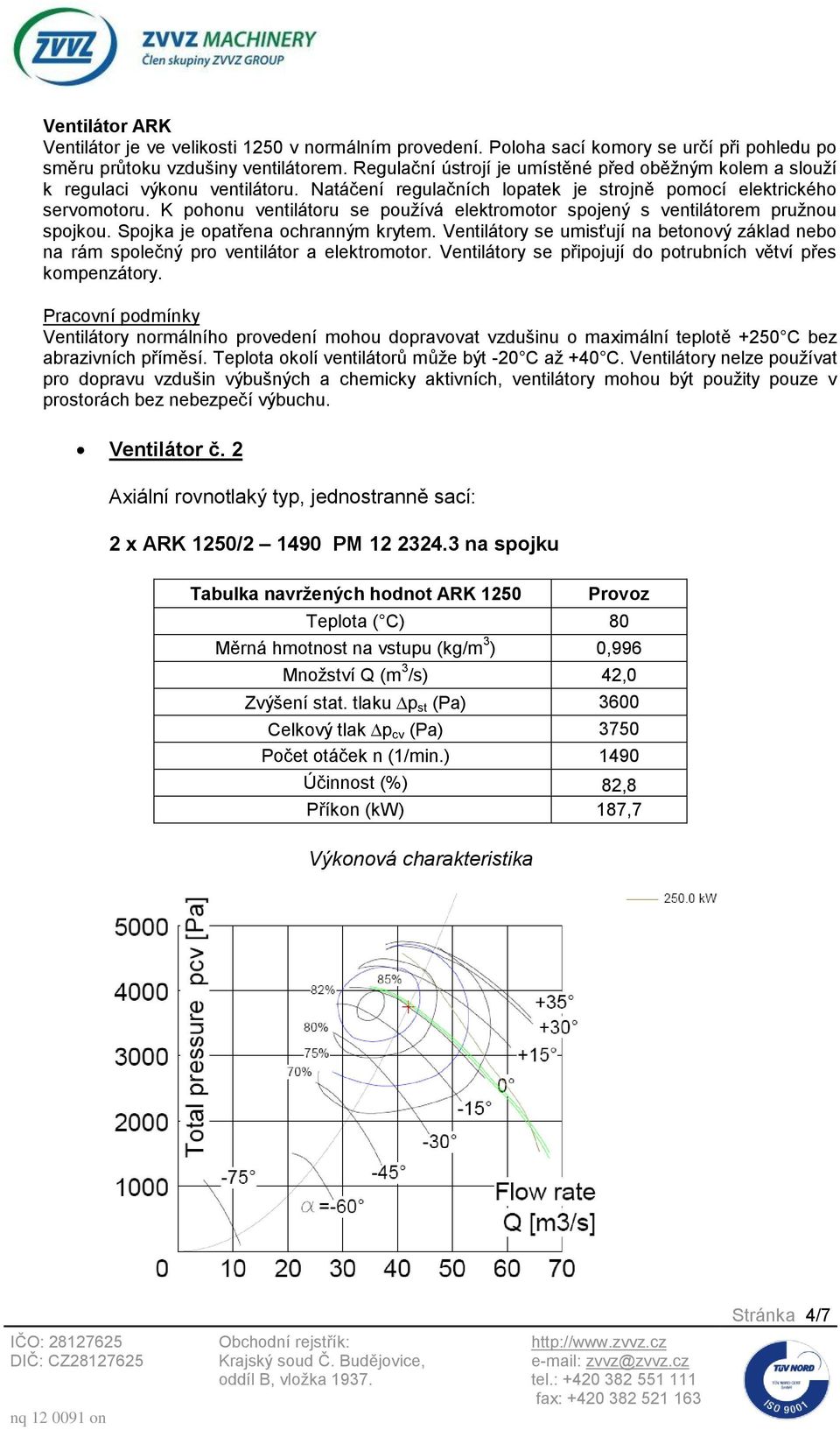 K pohonu ventilátoru se používá elektromotor spojený s ventilátorem pružnou spojkou. Spojka je opatřena ochranným krytem.