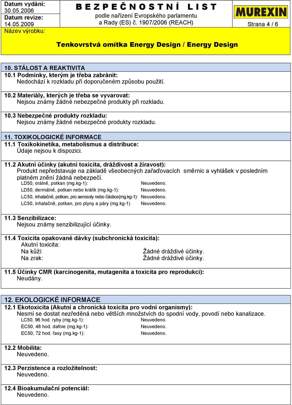 TOXIKOLOGICKÉ INFORMACE 11.