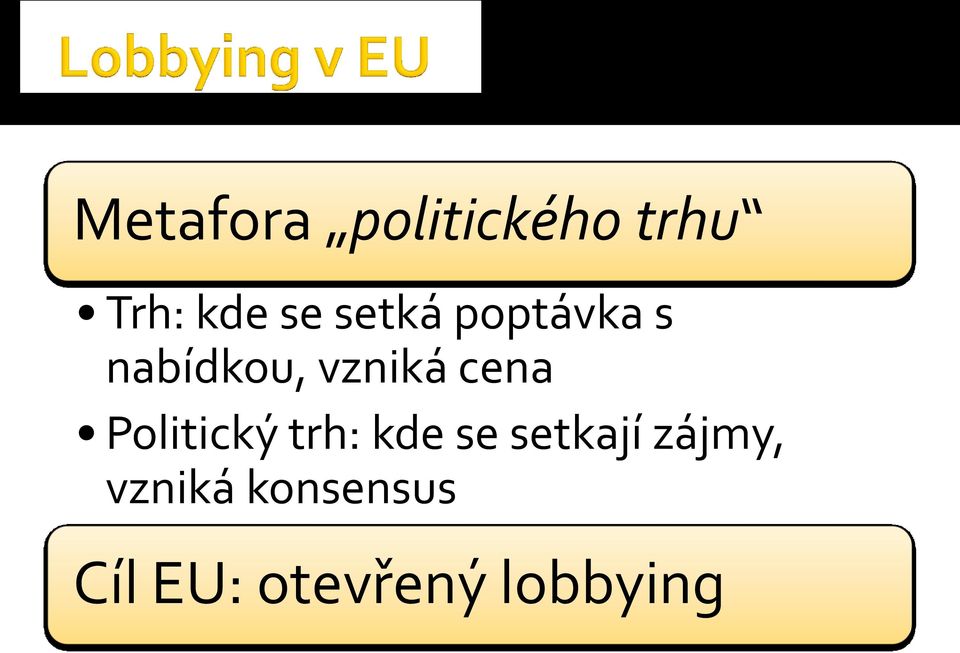 Politický trh: kde se setkají zájmy,