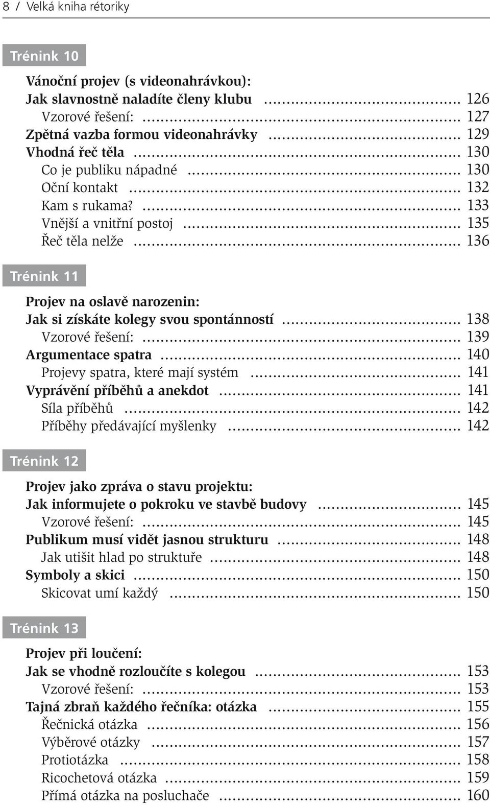 .. 136 Trénink 11 Projev na oslavě narozenin: Jak si získáte kolegy svou spontánností... 138 Vzorové řešení:... 139 Argumentace spatra... 140 Projevy spatra, které mají systém.