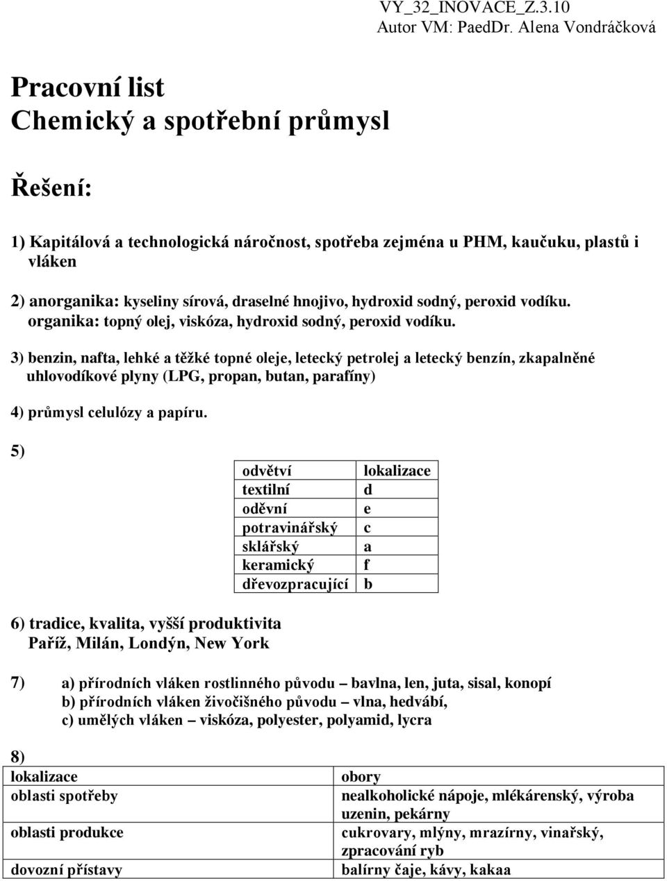 3) benzin, nafta, lehké a těžké topné oleje, letecký petrolej a letecký benzín, zkapalněné uhlovodíkové plyny (LPG, propan, butan, parafíny) 4) průmysl celulózy a papíru.