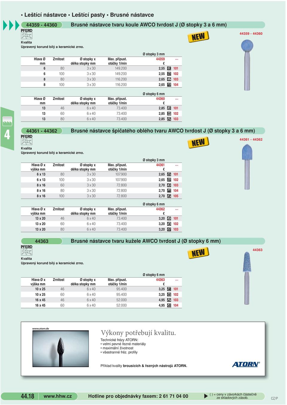 200 2,65 10 Ø stopky 6 mm Hlava Ø Zrnitost Ø stopky x Max. přípust. 360 mm délka stopky mm otáčky 1/min 13 6 6 x 0 73.00 2,85 101 13 60 6 x 0 73.00 2,85 102 13 80 6 x 0 73.