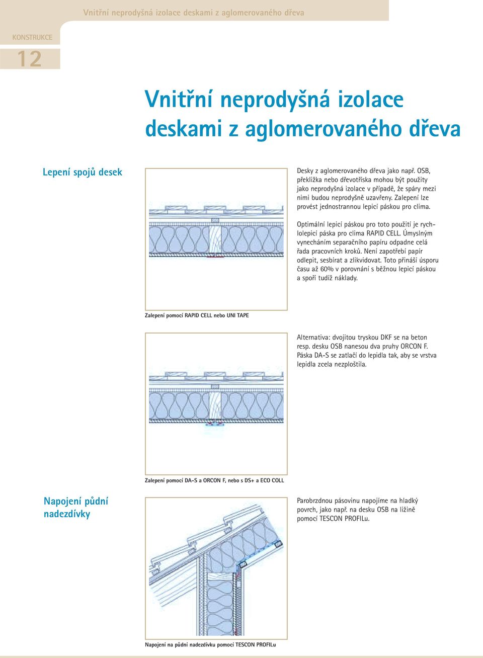 Optimální lepicí páskou pro toto použití je rychlolepicí páska pro clima RAPID CELL. Úmyslným vynecháním separačního papíru odpadne celá řada pracovních kroků.