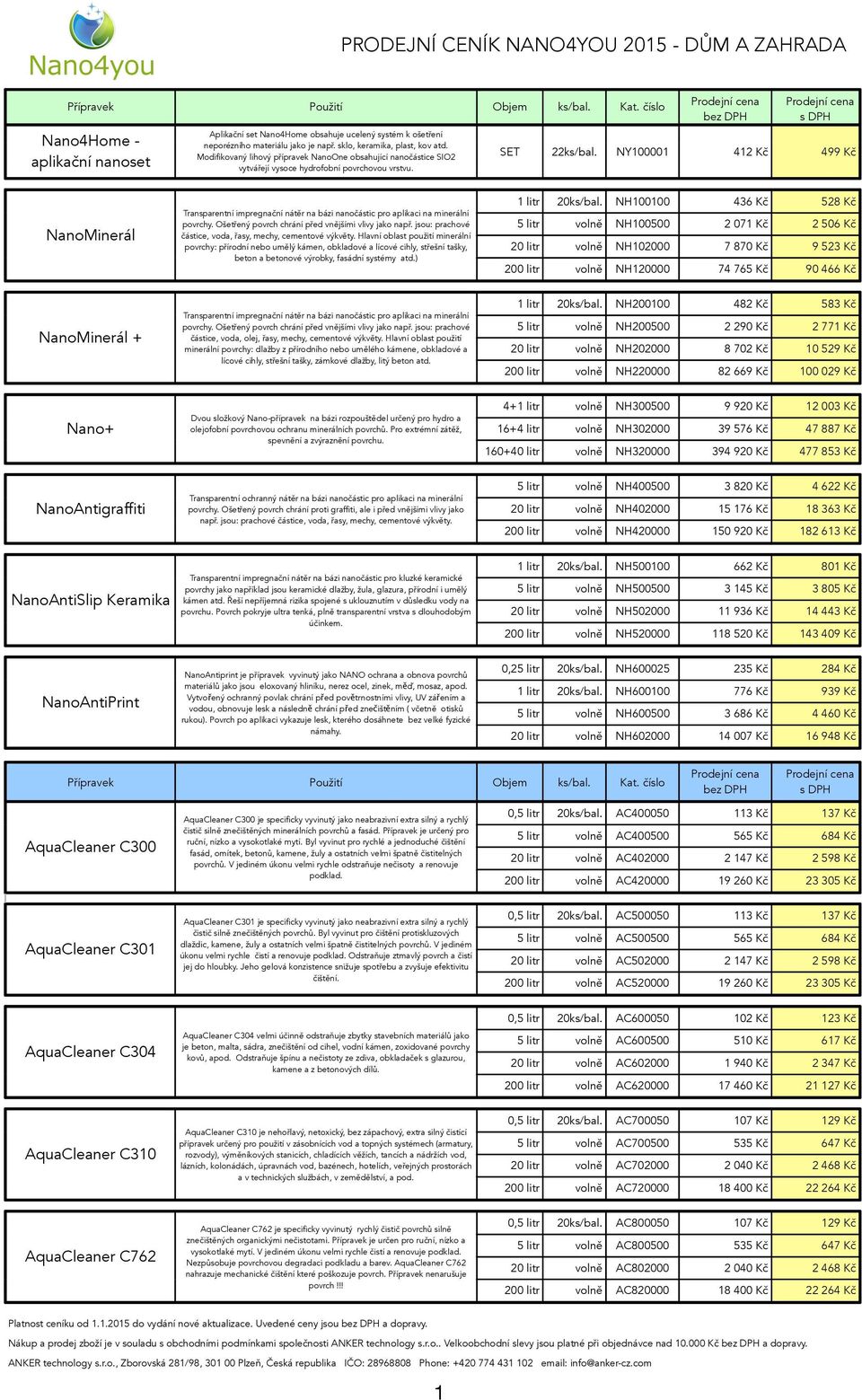 NY0000 42 Kč 499 Kč NanoMinerál Transparentní impregnační nátěr na bázi nanočástic pro aplikaci na minerální povrchy. Ošetřený povrch chrání před vnějšími vlivy jako např.