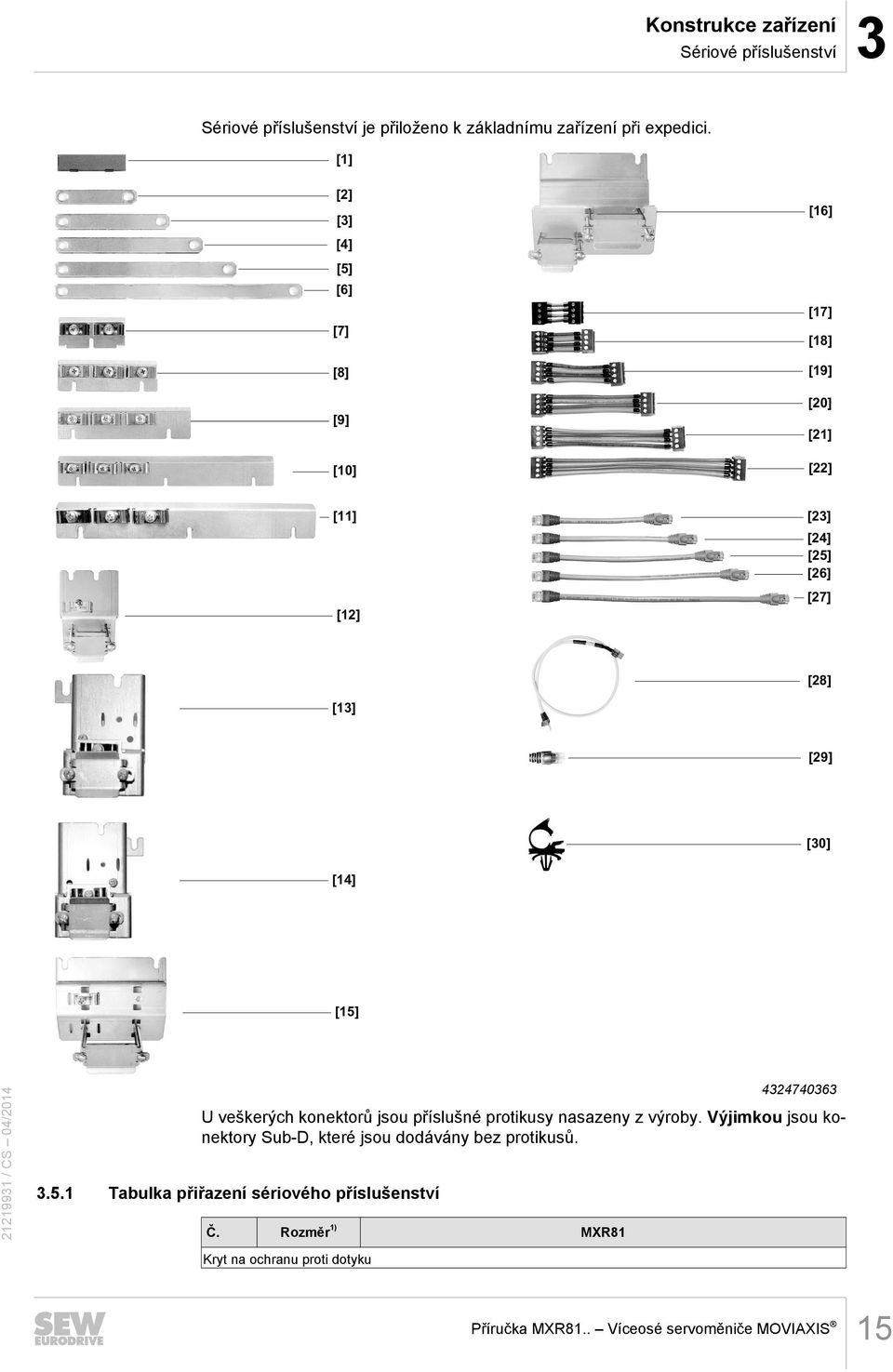 [15] 4324740363 U veškerých konektorů jsou příslušné protikusy nasazeny z výroby.